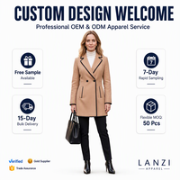 Jas Blazer Wanita Custom dengan Detail Kontras, Kerah Notch, Kancing Dua Baris, Produsen Label Pribadi