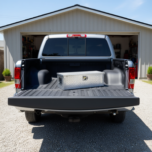 Boîte à outils en aluminium pour benne de camion, 30x13x9,6 pouces, plaque diamantée argentée, robuste, étanche, coffre de rangement pour garage - Product Image 2