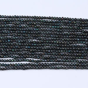 Perles d'eau douce naturelles Zhuji, rondes, 3-3,5 mm, en vrac, pour la fabrication de bijoux DIY, bracelets et colliers - Product Image 1