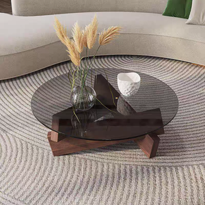 Đồ nội thất phòng khách đặt sang trọng Kính Bàn cà phê hiện đại ghế sofa cuối trung tâm bảng Kính Bàn cà phê cho nhà - Product Image 3