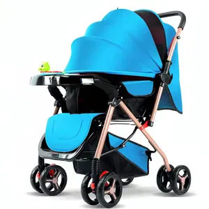 Moins cher haute qualité 2 en 1 double direction facile poussette chaise voyage musical chariot bon bébé poussettes landau avec jouets