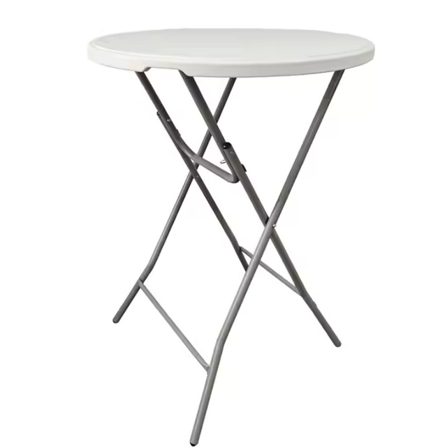 Modern Outdoor Plastic Round Folding Table Steel Standings Hdpe Plastic High Top Bar Tables for Dining Rental Picnic