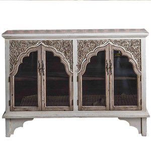 Aparador de madera tallada vintage A1593, mueble de almacenamiento para la sala de estar, decoración del hogar - Product Image 5