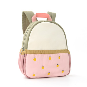 Mochila Infantil con Bloques de Color y Bordado de Manzana, Mochila de Viaje para Bebés de Jardín de Infancia, Mochila Infantil de Poliéster Impermeable a la Moda - Product Image 2