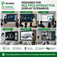 Tableau interactif intelligent Amdox 350 Nit à économie d'énergie, écran plat 4K pour salles de classe lumineuses, salles de réunion et de formation