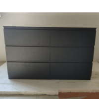 Commode à 6 tiroirs sans poignées, tiroirs de rangement en bois amovibles pour l'organisation de la chambre à coucher, pour le salon, en bois