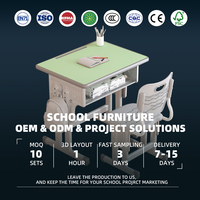 Fournisseur d'élite - Bureau et chaise ergonomiques réglables - Plateau vert sauge - Mobilier scolaire - OEM ODM pour projets scolaires
