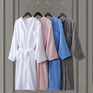 coton serviette peignoir femmes Suppliers-Peignoir de Spa à ceinture pour femmes, serviette 100% en coton, pour l'hiver, vente en gros, livraison gratuite
