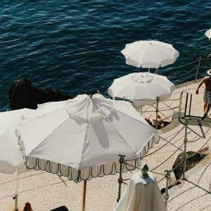 Custom Designed Handcrafted Outdoor Beach Sun Umbrella New European Style Straight Umbrella Manual <b>Control</b> 190T Pongee <b>Standing</b> - Product Image 2