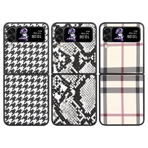 Funda a cuadros de lujo para teléfono móvil amsung zflip3, carcasa protectora plegable - Product Image 1