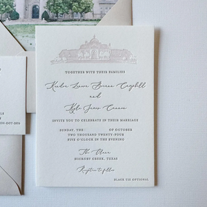 Invitación de Boda Moderna con Impresión Tipográfica, Tarjeta de Lujo, Elegante, Personalizada con Foto, Acuarela, Sobres, Conjunto de Invitaciones para Matrimonio - Product Image 4