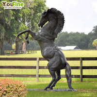 Statue de cheval en bronze réaliste YouFine, taille réelle, sculpture de jardin extérieure