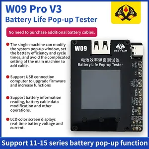 OSS W09 Pro V3 Testeur d'efficacité de la batterie pour I Phone 11-15 Series Solve Window Pop-up Modifier la réparation d'efficacité de la batterie - Product Image 3