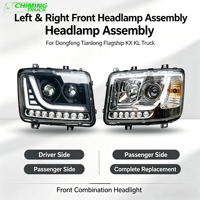 1 paire (gauche + droite) de phares LED complets + clignotants avec lentille en plastique ABS Carjacker, compatibles avec les camions lourds DONGFENG