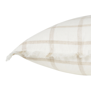 Federa per Cuscino Lombare in Lino Naturale con Stampa Ivy su Tutta la Superficie in Colore Caffè e Frange su Tutti i Lati 60x40cm - Product Image 5