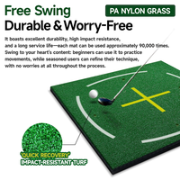 Tapis de frappe de golf commercial en nylon premium 5x5 pieds, base en EVA amortissante, pour la pratique à domicile et dans la cour