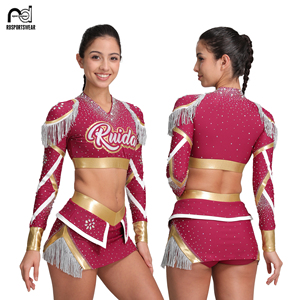 Uniformes de cheerleading pour enfants personnalisés avec strass - Product Image 2