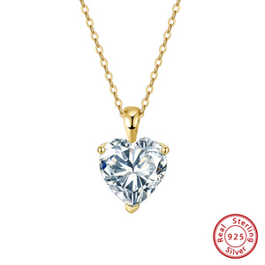 MON Moissanite <b>Necklace</b> Jewelry 925 Sterling Silver Iced Out 1/2/3/4ct Big Pendant <b>Necklace</b> <b>D</b> VVS Moissanite Diamond <b>Necklace</b> - Product Image 2