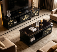 Ensemble meuble TV et table basse haut de gamme, luxe léger, verre moderne, salon, chambre, villa, hôtel, meuble TV