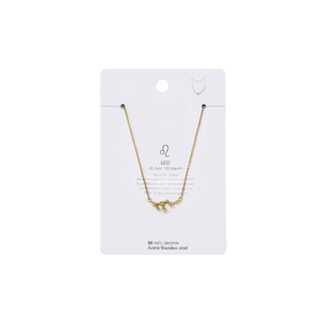 Collana con Ciondolo Zodiacale Leone in Acciaio Inossidabile, Gioiello di Moda - Product Image 1