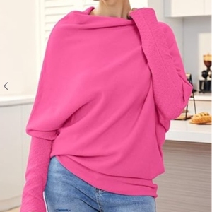 เสื้อสเวตเตอร์แบบสวมหัวของผู้หญิงแขนยาวคอกลมมีระบายสบายสีพื้น - Product Image 5