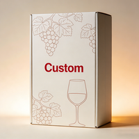 Caja de Vino para 1 Botella, Hecha a Mano, con Impresión Personalizada, de Cartón Corrugado Resistente, para Vino Tinto, Tequila, Vodka, Directo de Fábrica TongKun