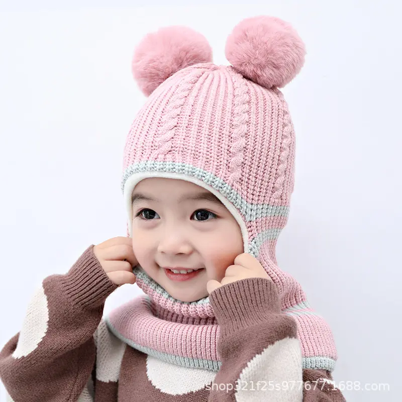 Foderato in pile Cappello Del Beanie Del Bambino, Infantile Del Bambino Appena Nato Dei Bambini di Inverno Caldo Berretto di Maglia per le Ragazze Dei Ragazzi