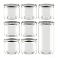 Vente en gros de pots en plastique PET vides de 10 oz, 300 g, 1050 g avec logo personnalisé, pour en-cas, épices, aliments, gâteaux, avec couvercles à languette