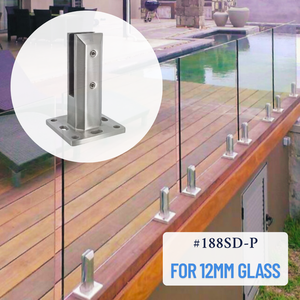 Test con passaggio moderno di qualità eccellente in magazzino in acciaio inossidabile 316 2205 quadratina di vetro senza cornice balaustra di vetro - Product Image 1