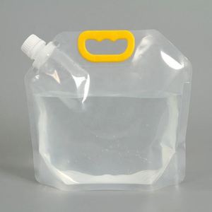 Sacs d'emballage liquide en plastique étanches pliables de 1,5 L, 5 L, 10 L avec poignée et bec verseur, type pochette autoportante - Product Image 3
