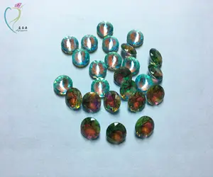 Venta al por mayor de piedra ammolita de Color AB de 10mm de corte brillante redondo Suelto