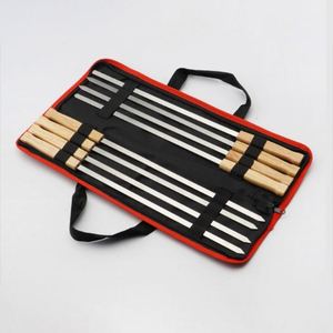Brochetas de Acero Inoxidable de 17 Pulgadas de Largo con Mango de Madera para Barbacoa, con Bolsa de Almacenamiento - Product Image 6