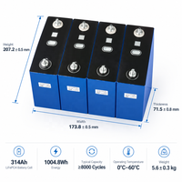 Baterai Lithium Ion Pristic Lishen 314Ah 3.2V 1004.8Wh Lifepo4 314ah Sistem Penyimpanan Energi Baterai Inverter untuk Rumah