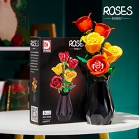 Ensemble de construction de bouquet de fleurs, 249 pièces, mini-plantes, bonsaï, blocs de construction avec vase, briques, jouets, cadeau pour Noël, anniversaire