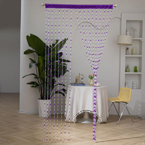 Tenda di Perline in Plastica Cristallina 1x2M, Tenda per Porta con Perline a Forma di <span class=keywords><strong>Cuore</strong></span> Viola Lucido - Product Image 4