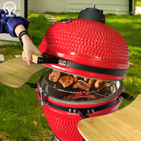 Four à barbecue vertical en céramique de forme rectangulaire, grand barbecue au charbon de bois, fabriqué par le fabricant