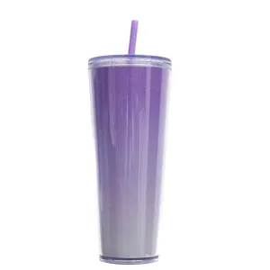 Plastic Cup Suppliers Reusable Boba Tea Cup Travel Coffee Mug Tumblers Double Wall Tumbler Cup with Lid and Straw for Travel