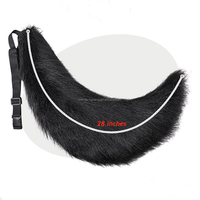 Queue de renard ou de loup de luxe brillant Accessoire lumineux de queue de renard d'Halloween Jolie queue de renard en fausse fourrure