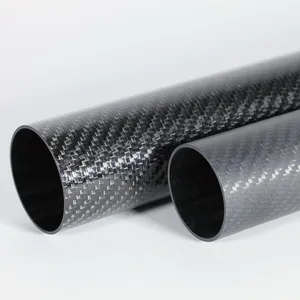제조 높은 계수 3k 탄소 섬유 라운드 튜브/극/파이프 사용자 정의 탄소 섬유 튜브