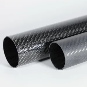 Fabricage Hoge Modulus 3K Carbon Fiber Ronde Buis/Pole/Pijp Custom Koolstofvezel Buis