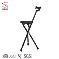 Canne de marche légère électrique pliable pliante à trois jambes avec lampe de poche