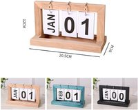 Woodenpage turningcalendar retrosimpledailycalendarfoldablepageturning rétro style calendarforhomeoffice table à manger décoration