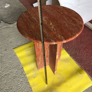 Table basse en marbre naturel, travertin rouge, table d'appoint pour salon, mobilier haut de gamme - Product Image 4