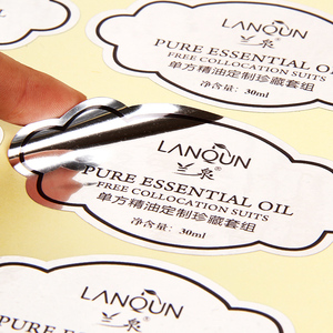 Tem nhãn dán kim loại bạc chống nước có logo tùy chỉnh - Product Image 2