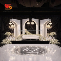 Nouvelles décorations de scène de mariage SMS : support de lustre en métal blanc, support de cadre semi-circulaire pour décoration d'arche de mariage en intérieur