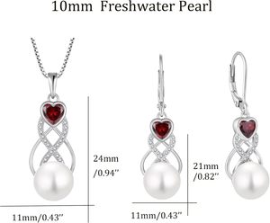 Collar con Colgante de Perla de Agua Dulce en Forma de Corazón con Cadena de Bambú de Plata de Ley 925 para Mujer, Joyería Deportiva con Piedra de Nacimiento, Marca EJARY - Product Image 6