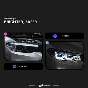 Conjunto <span class=keywords><strong>de</strong></span> Faros Delanteros LED Completos <span class=keywords><strong>con</strong></span> Lente <span class=keywords><strong>de</strong></span> Proyector Láser <span class=keywords><strong>con</strong></span> Borde Azul y Ojo Dorado <span class=keywords><strong>de</strong></span> Doble Color para BMW Serie 5 G30 2018-2020 - Product Image 5