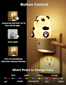 ไฟกลางคืน LED RGB ลายแพนด้า 0.5W สำหรับเด็ก เปลี่ยนสีได้ 10 สี ไฟกลางคืนขนาดเล็กทันสมัย เสียบปลั๊กติดผนัง สำหรับห้องนอนเด็ก - Product Image 3