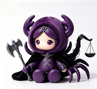 Figurine OEM personnalisée style sombre Zodiaque Scorpion en PVC et ABS avec peluche douce et moelleuse, jouet d'art de collection en boîte mystère Constellation