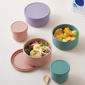 Bán Hàng Nóng 700Ml Silicone Kín Hộp Ăn Trưa Cấp Thực Phẩm Silicone Thông Tư Hộp Ăn Trưa Thực Phẩm Cầm Tay Trái Cây Giữ Tươi Container - Product Image 3